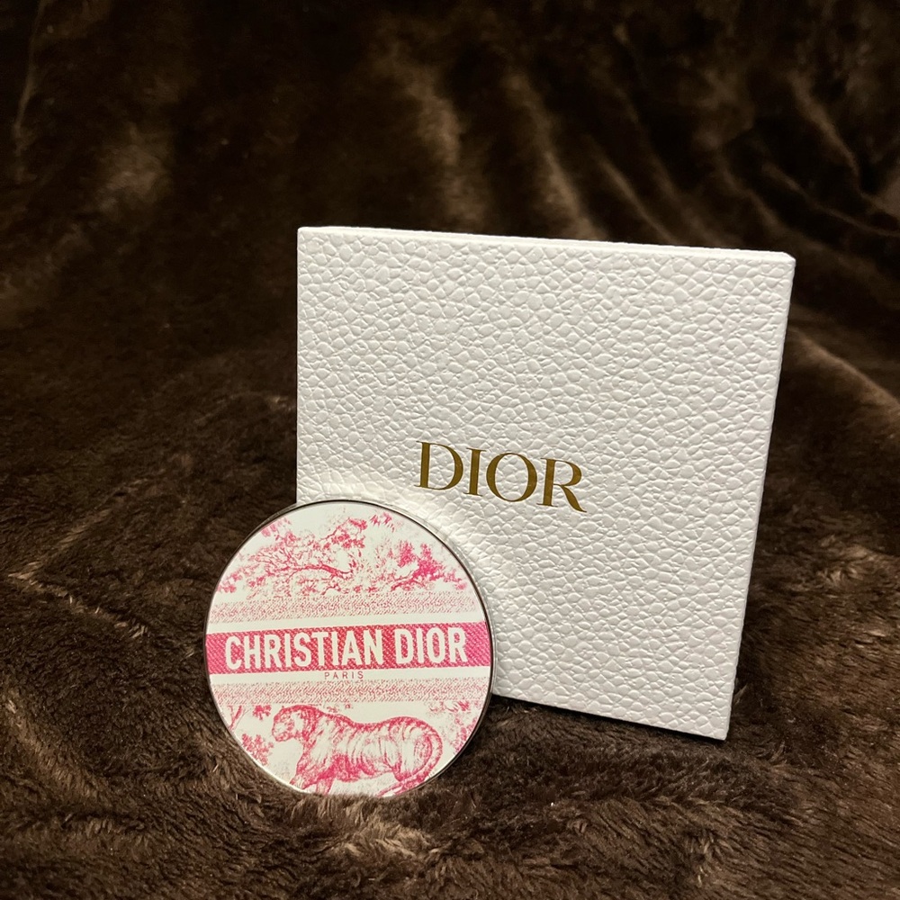 MAKE AN OFFER. Dior White and Pink Compact with silver